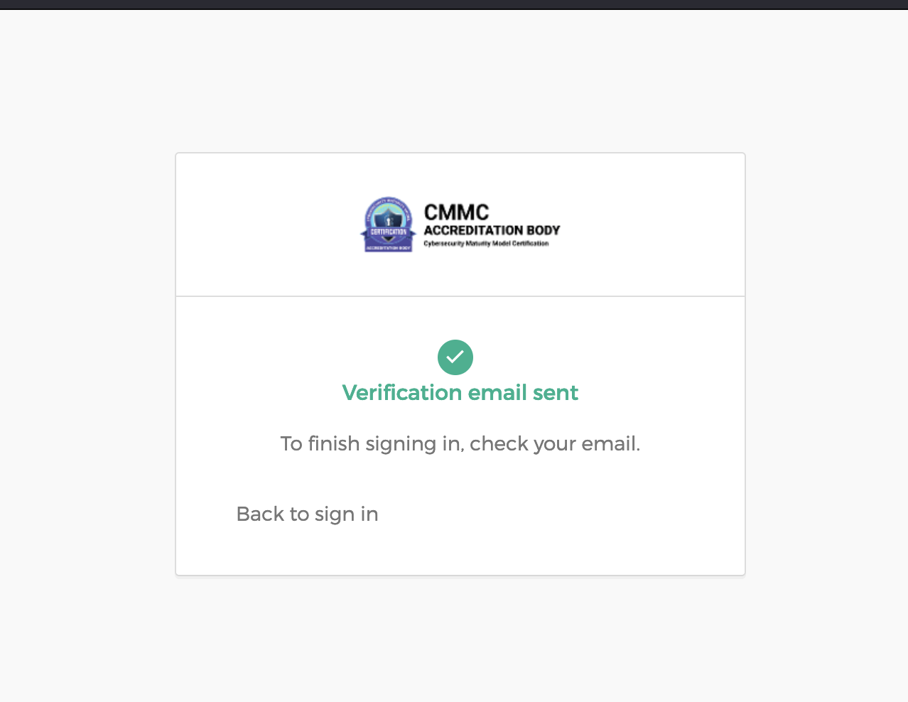 screenshot of verification email